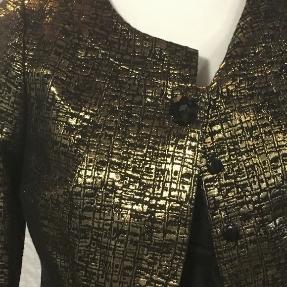 Victor Costa Gold and Black Evening Jacket - Picture 2 of 6